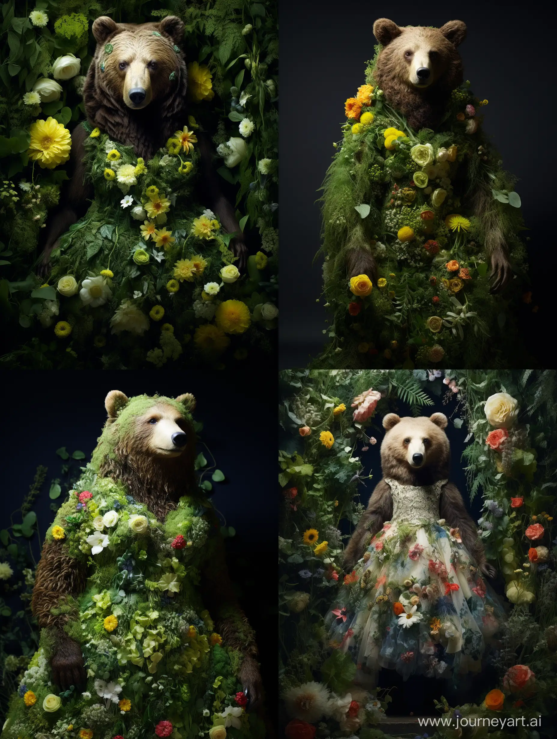 Enchanting-SheBear-in-HyperDetailed-Flora-Dress-Under-Bright-Light