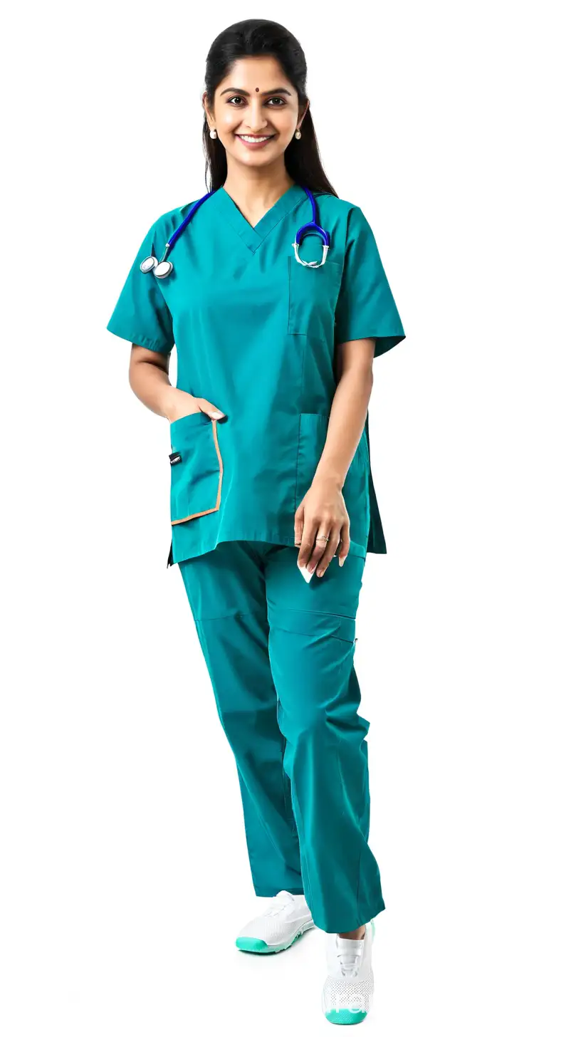 Indian Women Wearing Doctor Scrub Sets