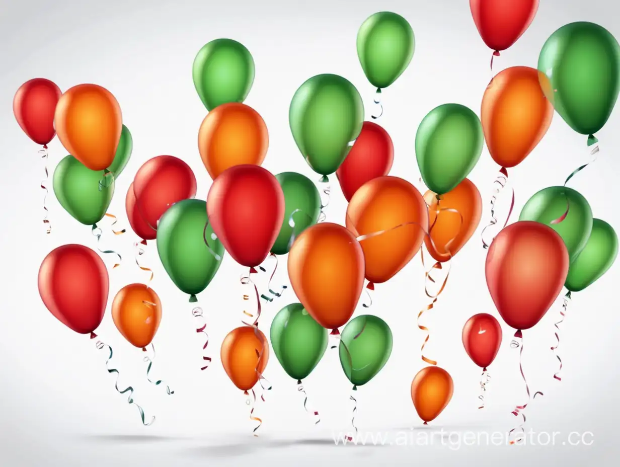 Colorful-Balloons-Flying-Against-a-White-Background