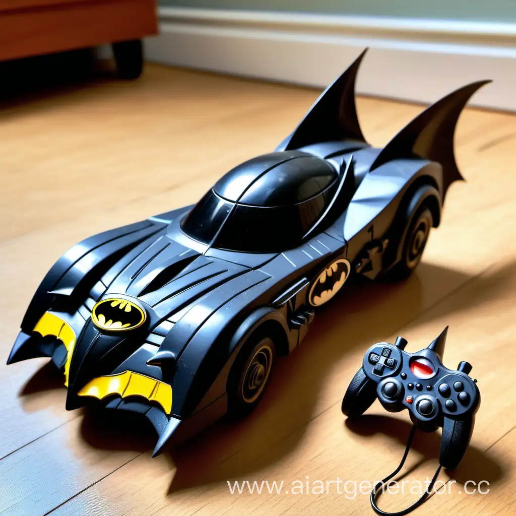 a small toy car with a remote control BATmobile, which Batman himself drove
