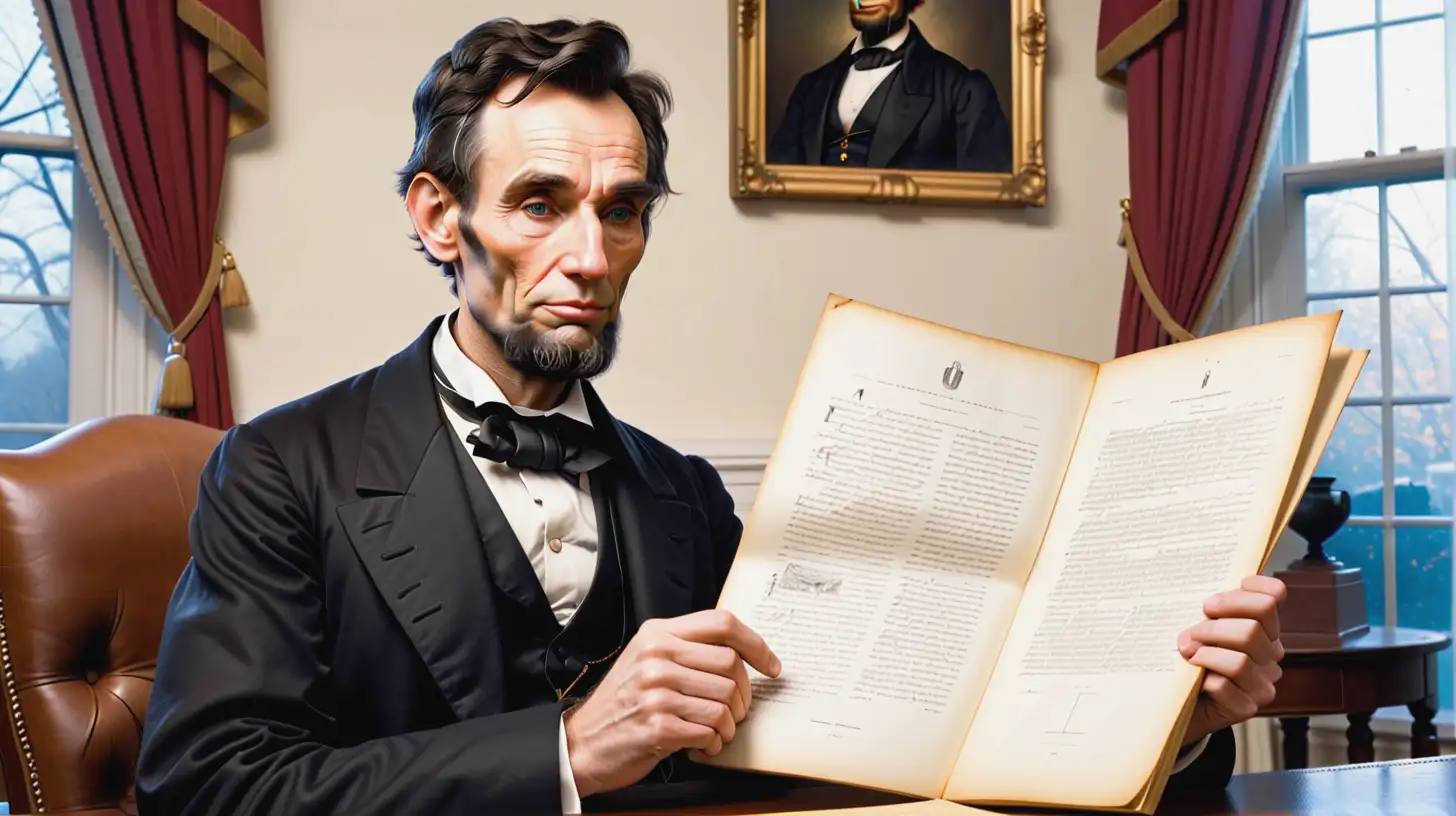 us president Abraham Lincoln read emancipation proclamation