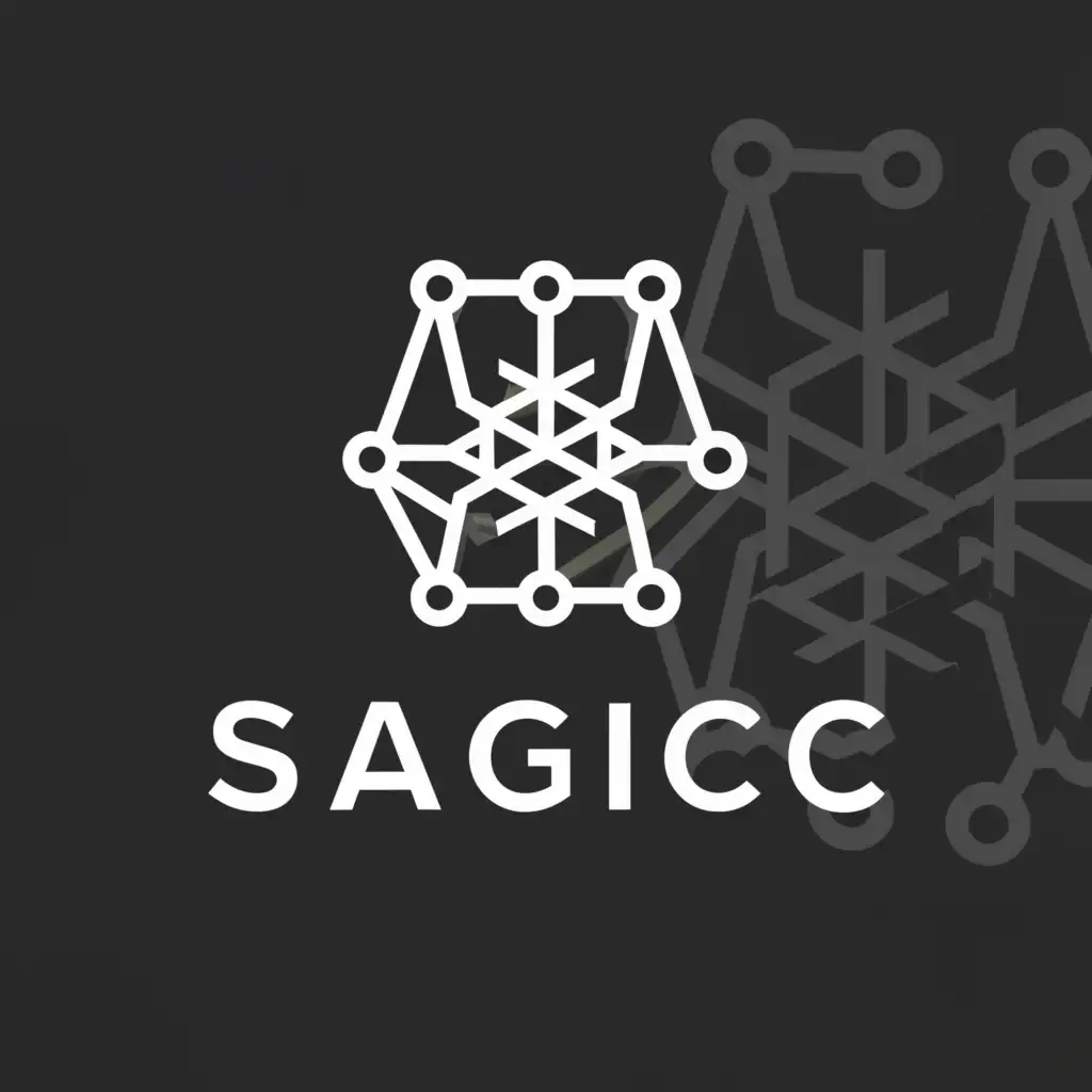a logo design,with the text "sagicc", main symbol:neural network,Minimalistic,be used in Technology industry,clear background