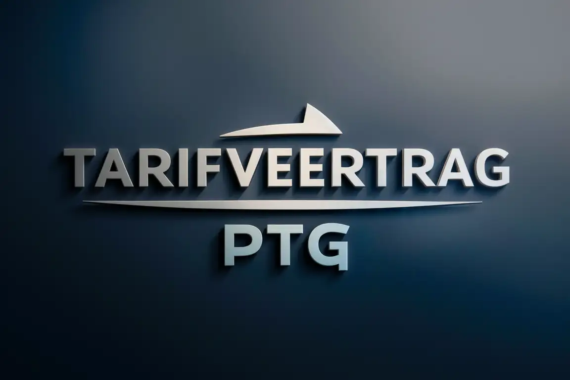 I need a logo with the word "Tarifvertrag" and "PTG"