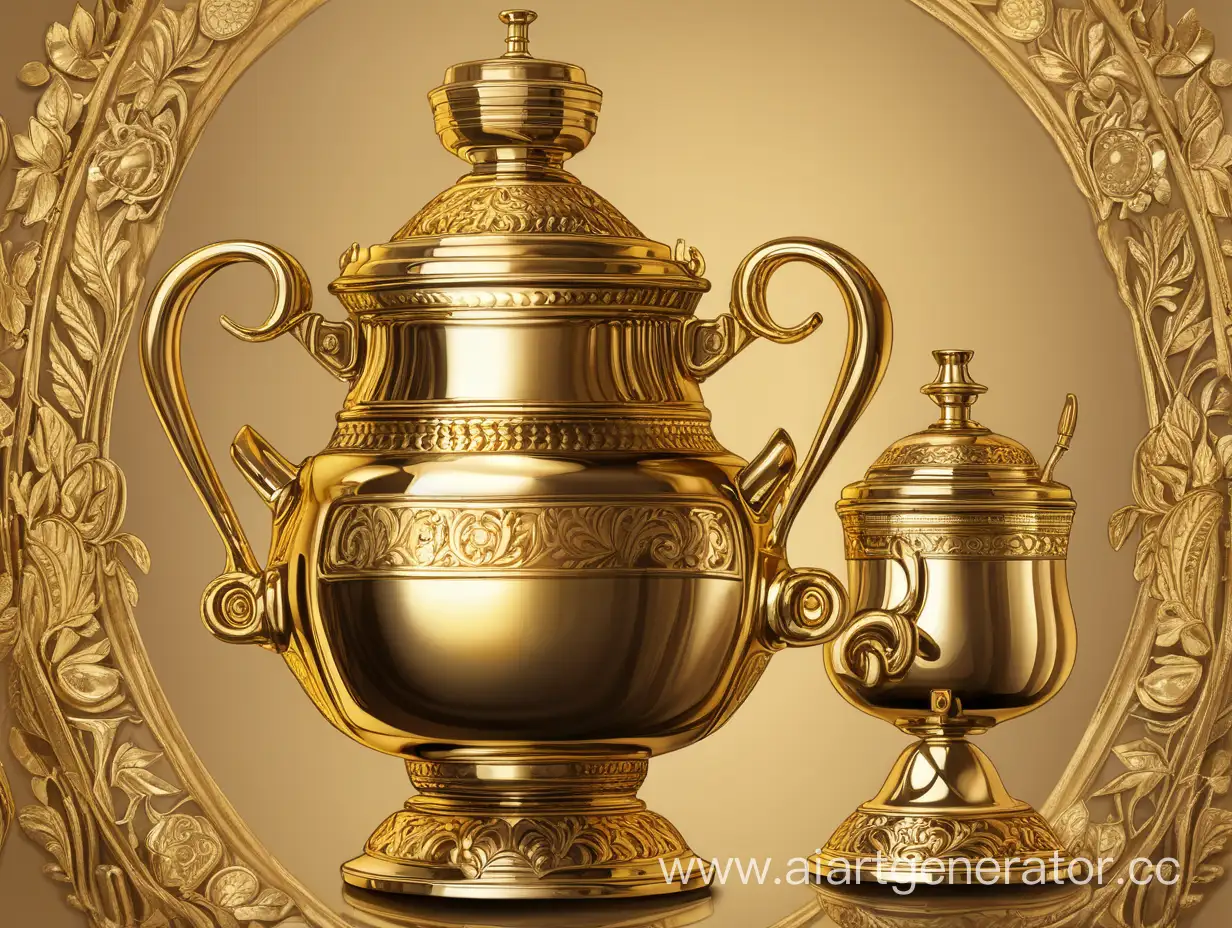 Exquisite-Golden-Samovar-Gleaming-with-Elegance