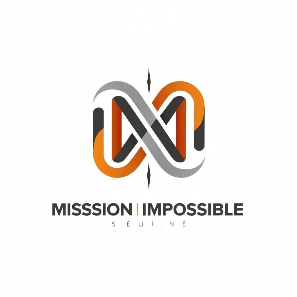 a logo design, with the text 'MISSION IMPOSSIBLE', main symbol: MI, complex, be used in Finance and security industry, clear grey and black attractive background