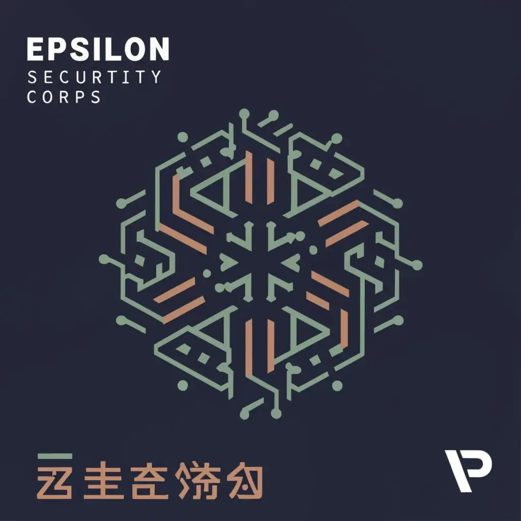 a logo design,with the text "EPSILON SECURITY CORPS, ZAIBATSU REGIONAL OFFICE" design of cyberpunk, futuristic, 2035, police department", main symbol:flag of japan, security, tokyo security,Moderate,clear background