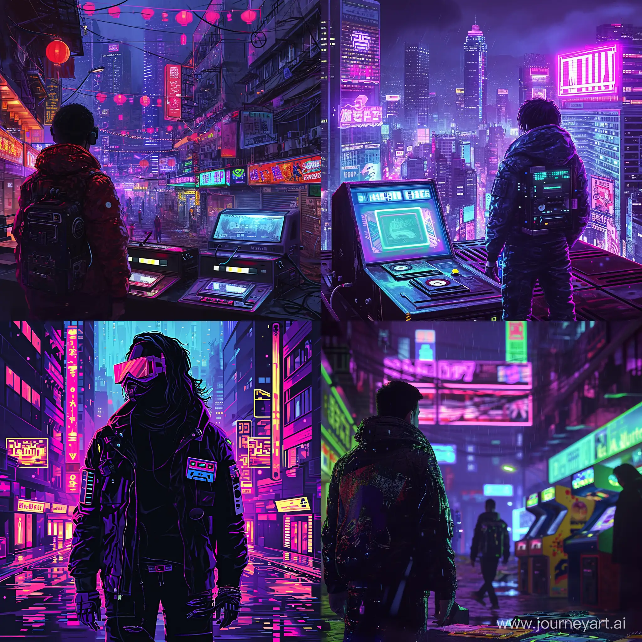In a neon-soaked dystopian future reminiscent of the 1980s, where cyberpunk meets retro-futurism, follow the journey of a renegade hacker with a penchant for cassette tapes and arcade games. Uncover a secret government conspiracy involving sentient AI and time travel, as they navigate the gritty streets of a megacity ruled by mega-corporations and rebellious synth-pop subcultures