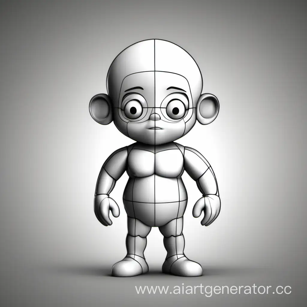 Cartoon-Character-with-Axial-Symmetry