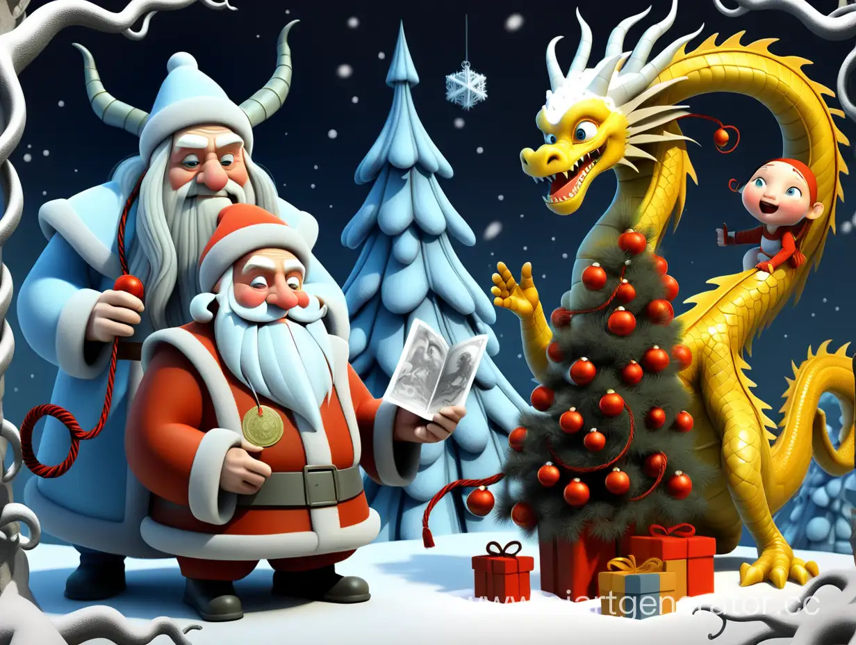 2024-Year-of-the-Dragon-Postcard-with-Christmas-Tree-and-Festive-Characters