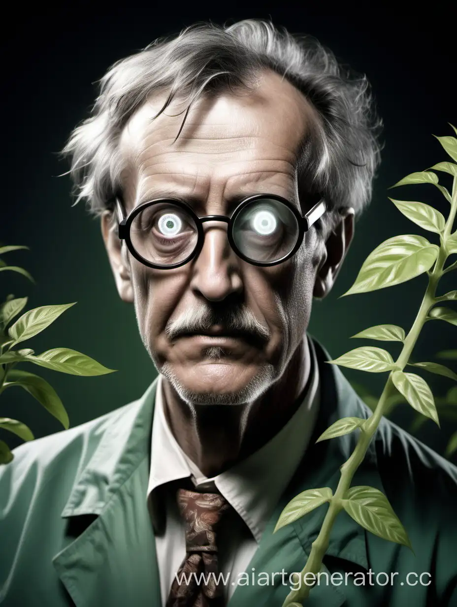 Ботаник слабый физически, с ужасающим зрением очень умный человек в специализированной области науки.
