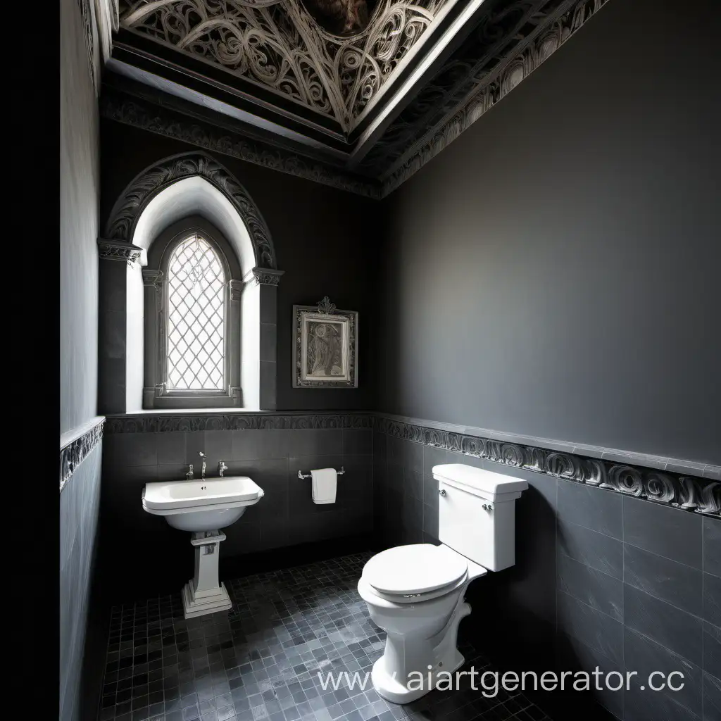 Italian Gothic bathroom with toilet