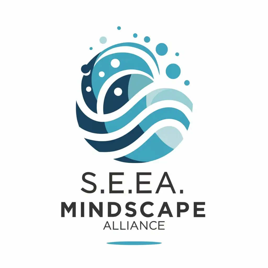 a logo design,with the text "S.E.A. Mindscape Alliance", main symbol:Wave,Moderate,be used in Education industry,clear background
