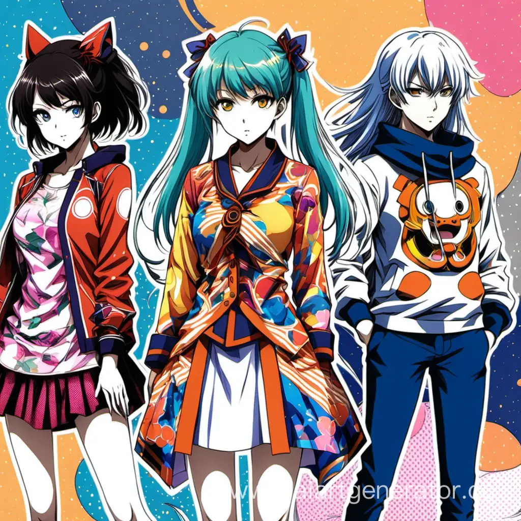 Print anime clothing is bright and bold
