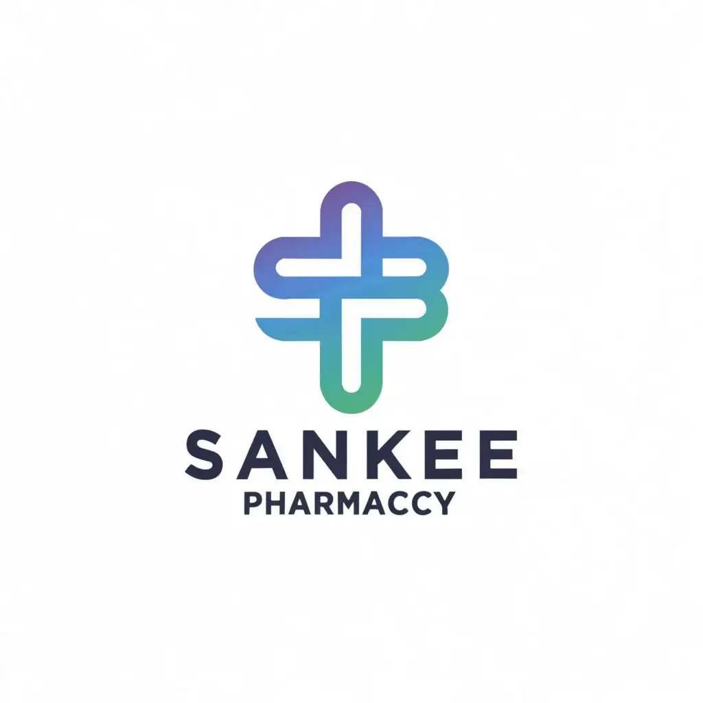 a logo design,with the text "Sankee Pharmacy", main symbol:Plus Sign,Minimalistic,clear background