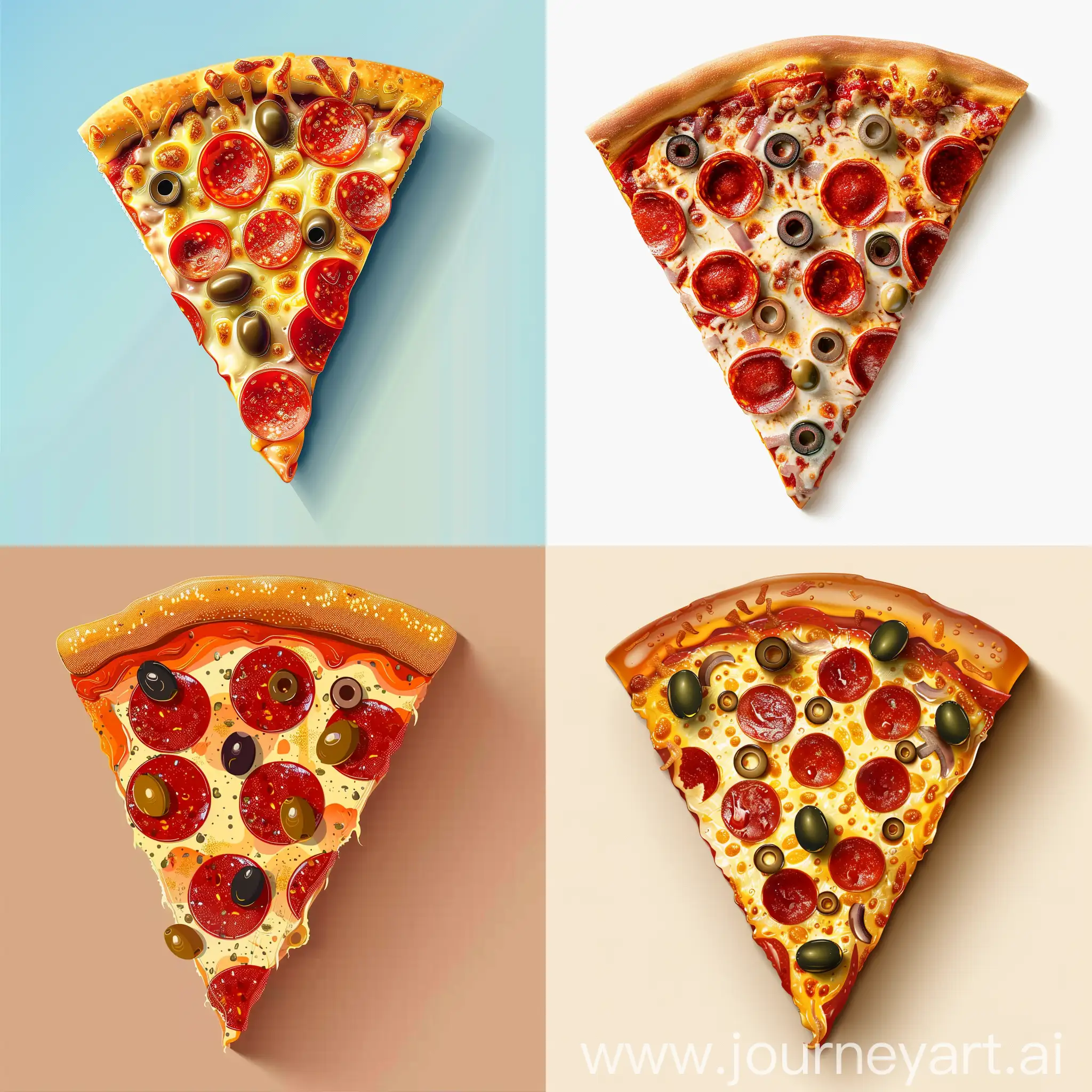 Delicious-Pepperoni-and-Olive-Pizza-Slice-in-HighQuality-Flat-Style