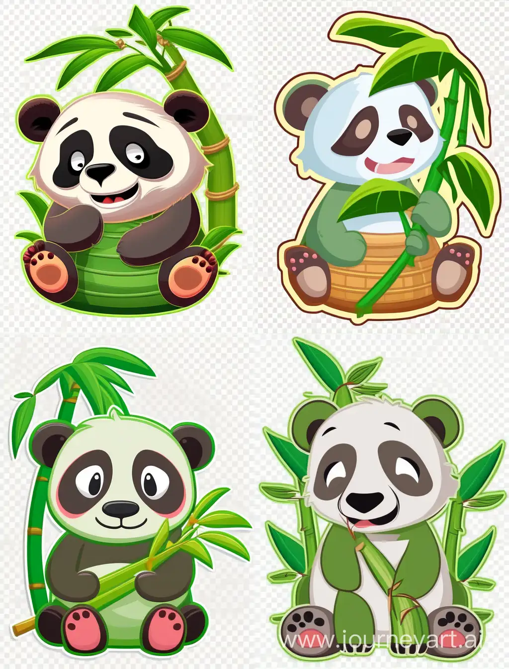Playful-Panda-Expressive-Emotions-in-Cute-Sticker-Art-Design
