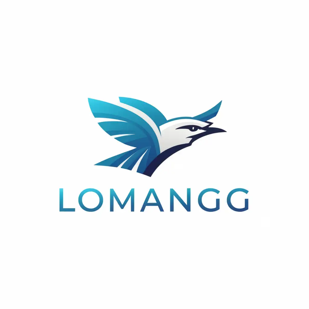 a logo design,with the text "LOMANGOG", main symbol:Blue Jay,Moderate,clear background