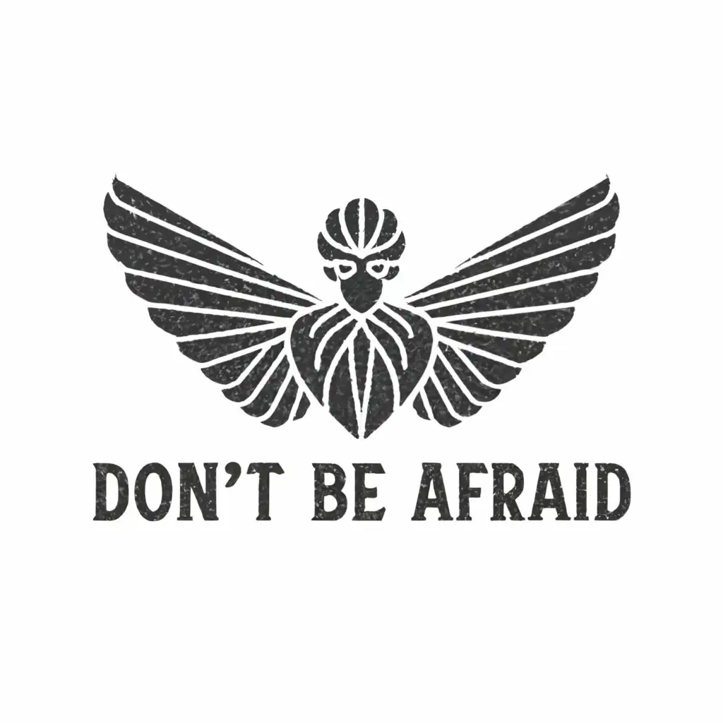 a logo design,with the text "dont be afraid", main symbol:angel,wings,complex,be used in Religious industry,clear background