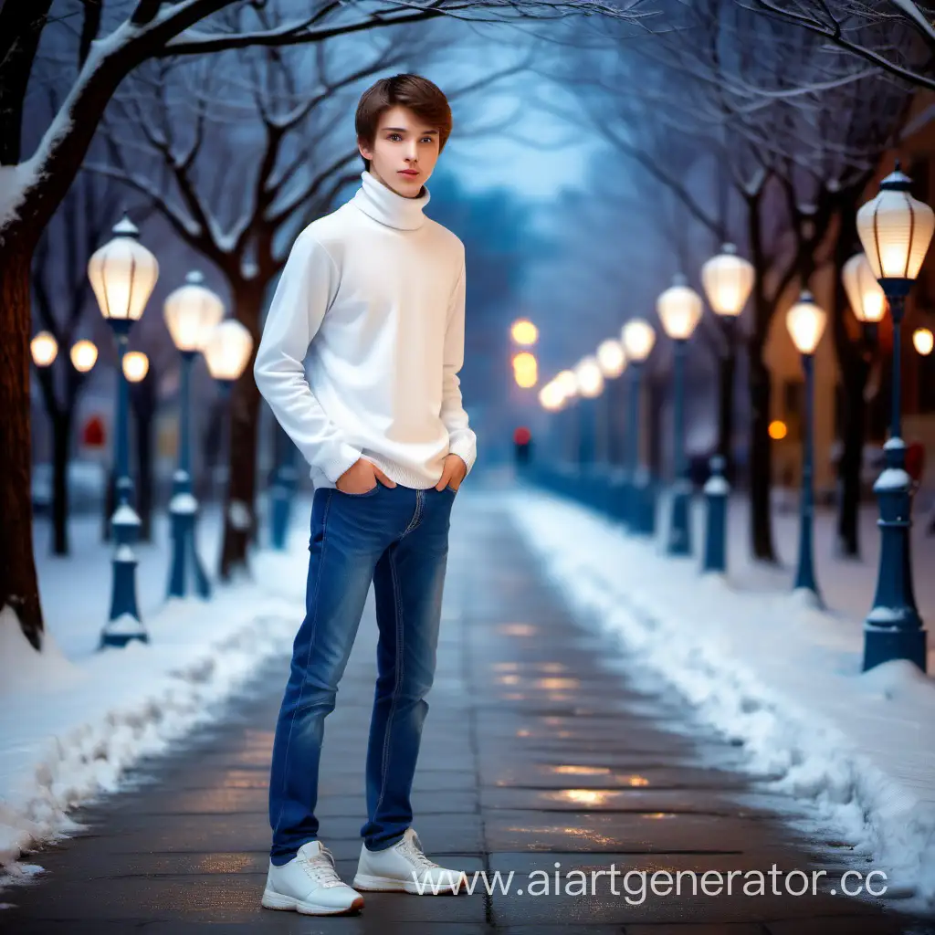 Enchanting-October-Evening-in-a-Snowfall-Fantasy-City-with-a-Stylish-20YearOld