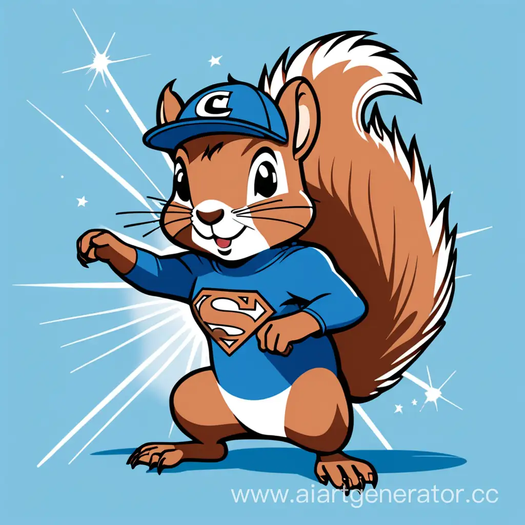 Create a magical T-shirt design featuring a super hero squirrel to be included in Lacoste's vector collection.