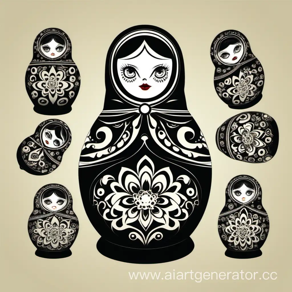 evil matryoshka in vector
