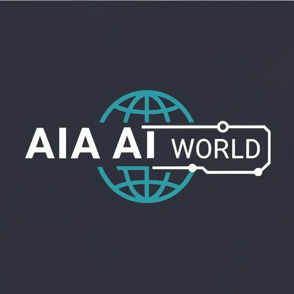 logo, world, Ai , programming, with the text "Ai world", typography