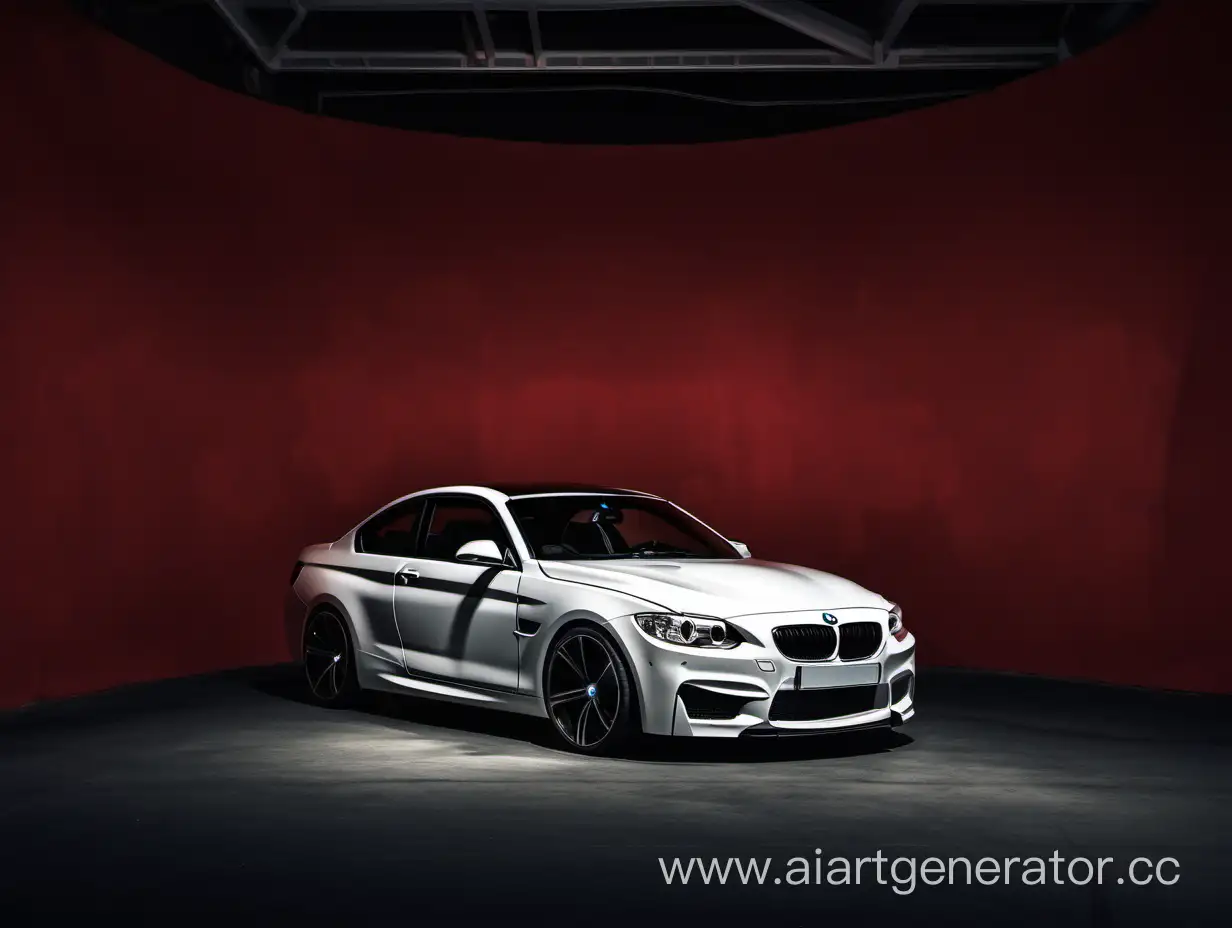 Luxurious-White-BMW-in-Moody-RedLit-Environment