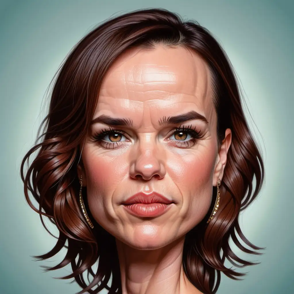 karikatur Juliette lewis, grosser kopf, kleiner körper