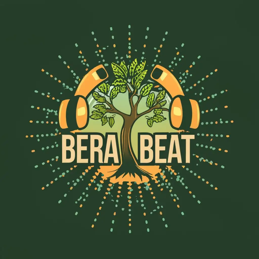 logo, speackers and olive tree

dj , speakers , sound wave and umbrella pine  tree
, with the text "Beira 
Beat", typography, be used in Events industry