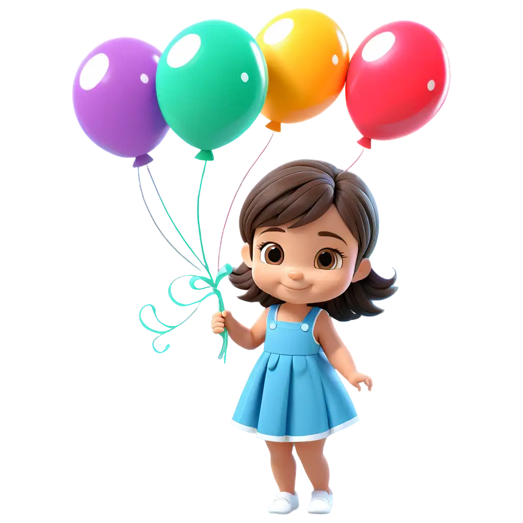 Adorable-PNG-Cartoon-Sweet-Baby-Girl-Holding-a-Bunch-of-Helium-Balloons