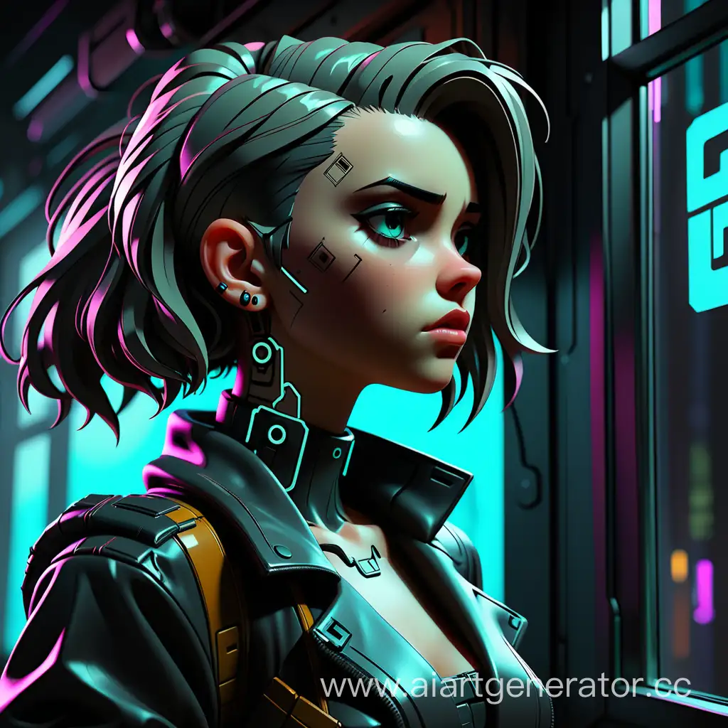 Cyberpunk-Noir-NFT-Art-Enigmatic-Girl-at-the-Window