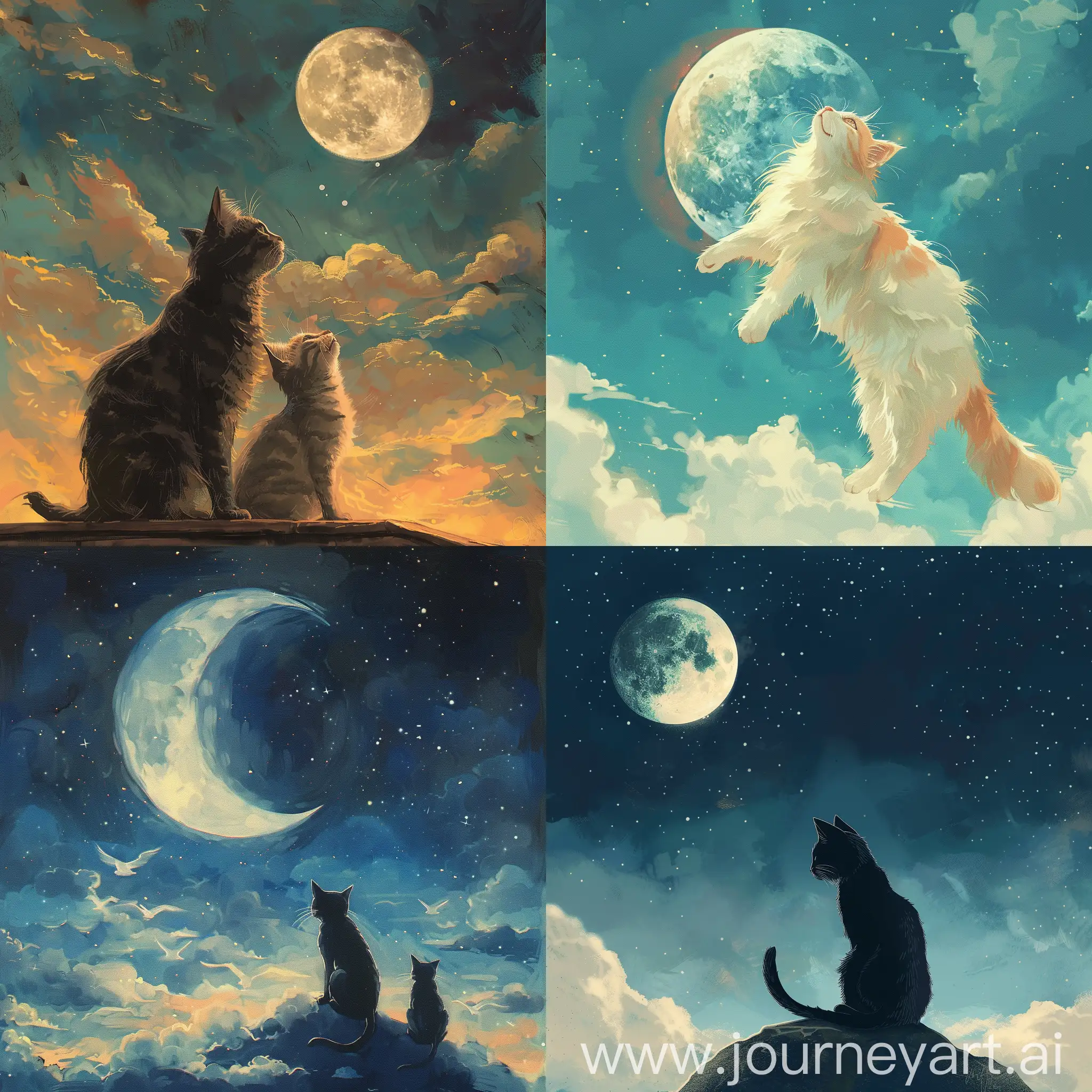 Aesthetic-Anime-Cats-Under-Moonlit-Sky