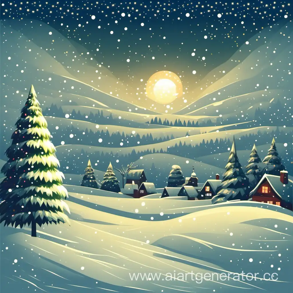 Enchanting-New-Year-Landscape-Featuring-a-Majestic-Christmas-Tree