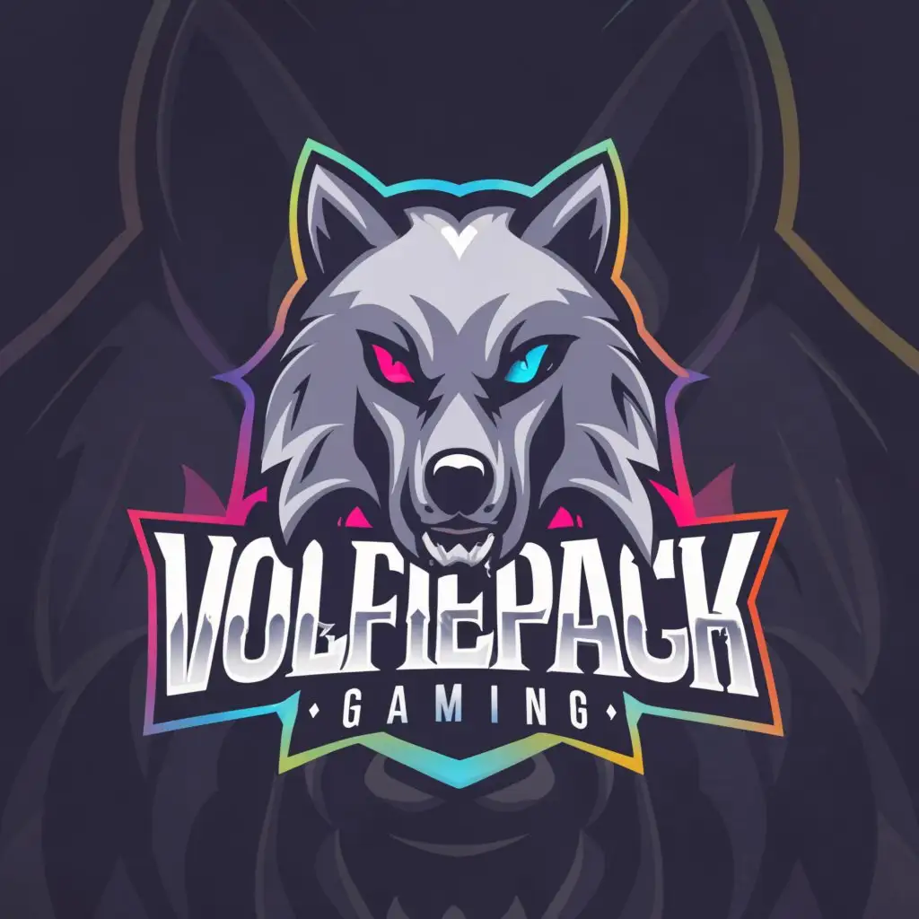 a logo design,with the text "Wolfiepackgaming", main symbol:Wolf,Moderate,clear background