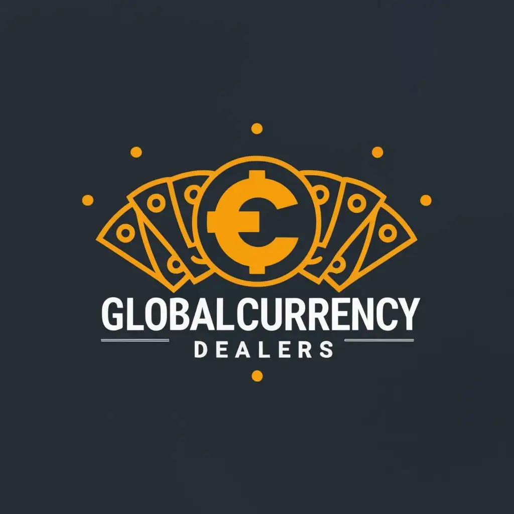 logo, MONEY, with the text "GLOBAL CURRENCY DEALERS (Dark background)", typography, be used in Finance industry