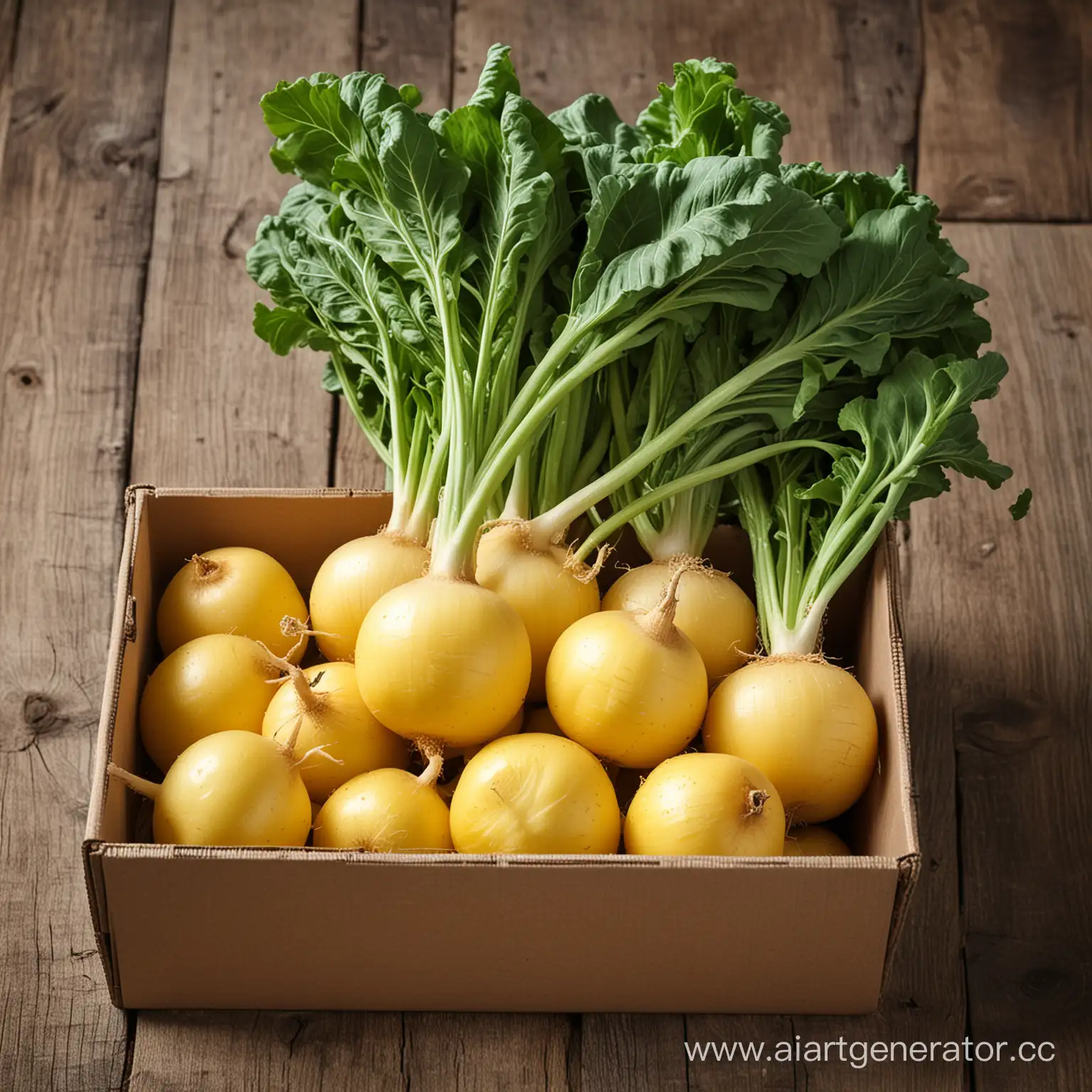 Vibrant-Yellow-Turnip-Displayed-in-a-Natural-Wicker-Basket