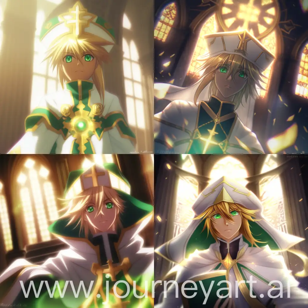 Golden-Gaze-Ethereal-Anime-Priest-with-Mesmerizing-Green-Eyes-in-Cathedral-Setting