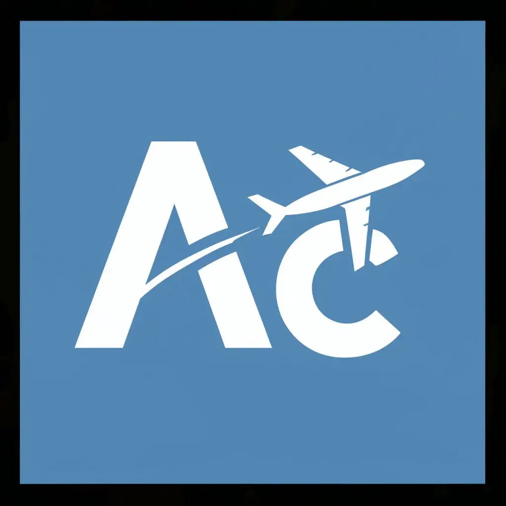 a logo design,with the text "AC", main symbol:Aeroplane,Moderate,clear background
