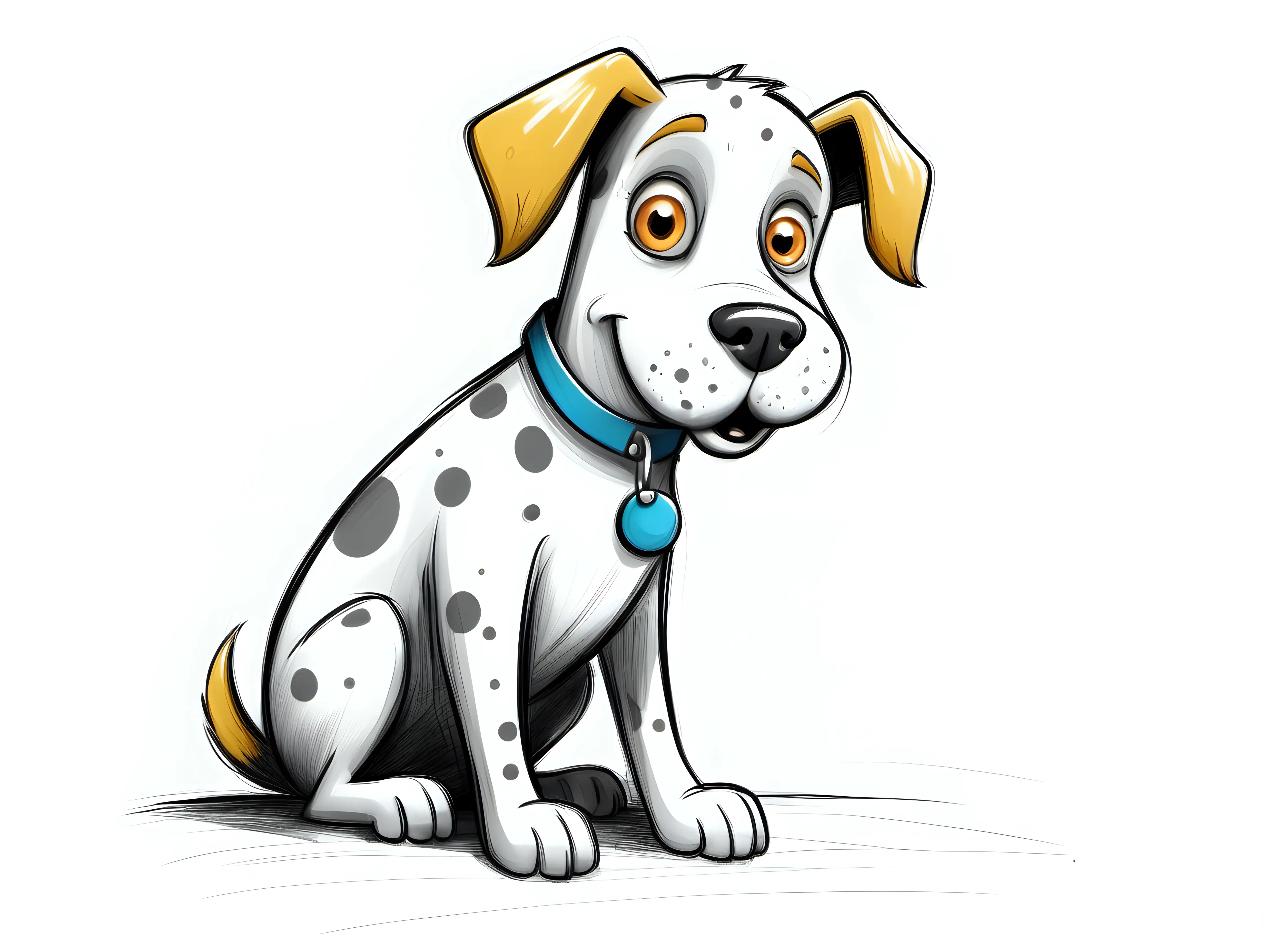 cartoony colour of a dog for  childrens book sketch

