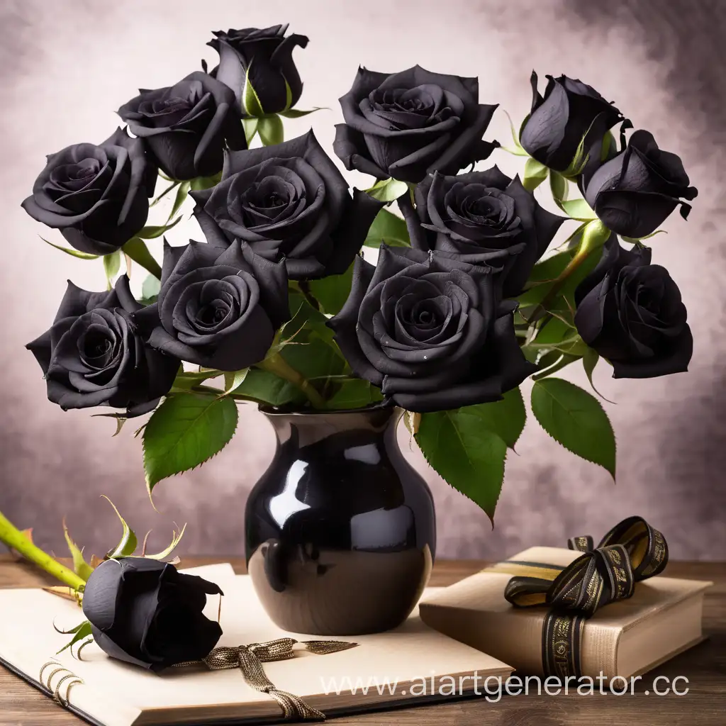 Поздравление с 8 марта натюрморт чёрные розы