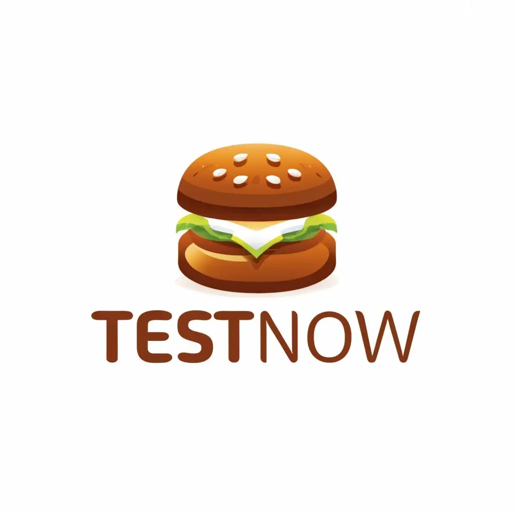 a logo design,with the text "TestNow", main symbol:Burger,Moderate,clear background
