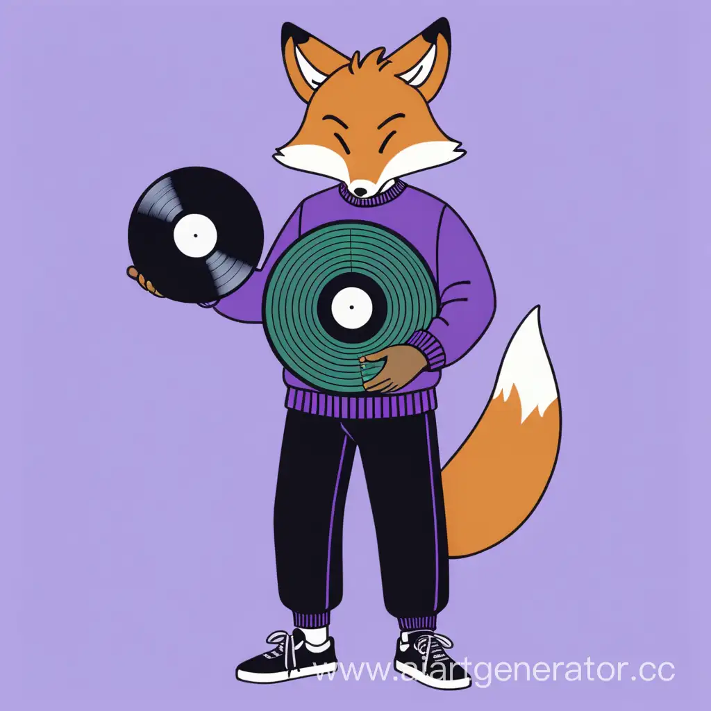 FoxInspired-Music-Enthusiast-in-Stylish-Purple-Sweater-and-Athletic-Pants