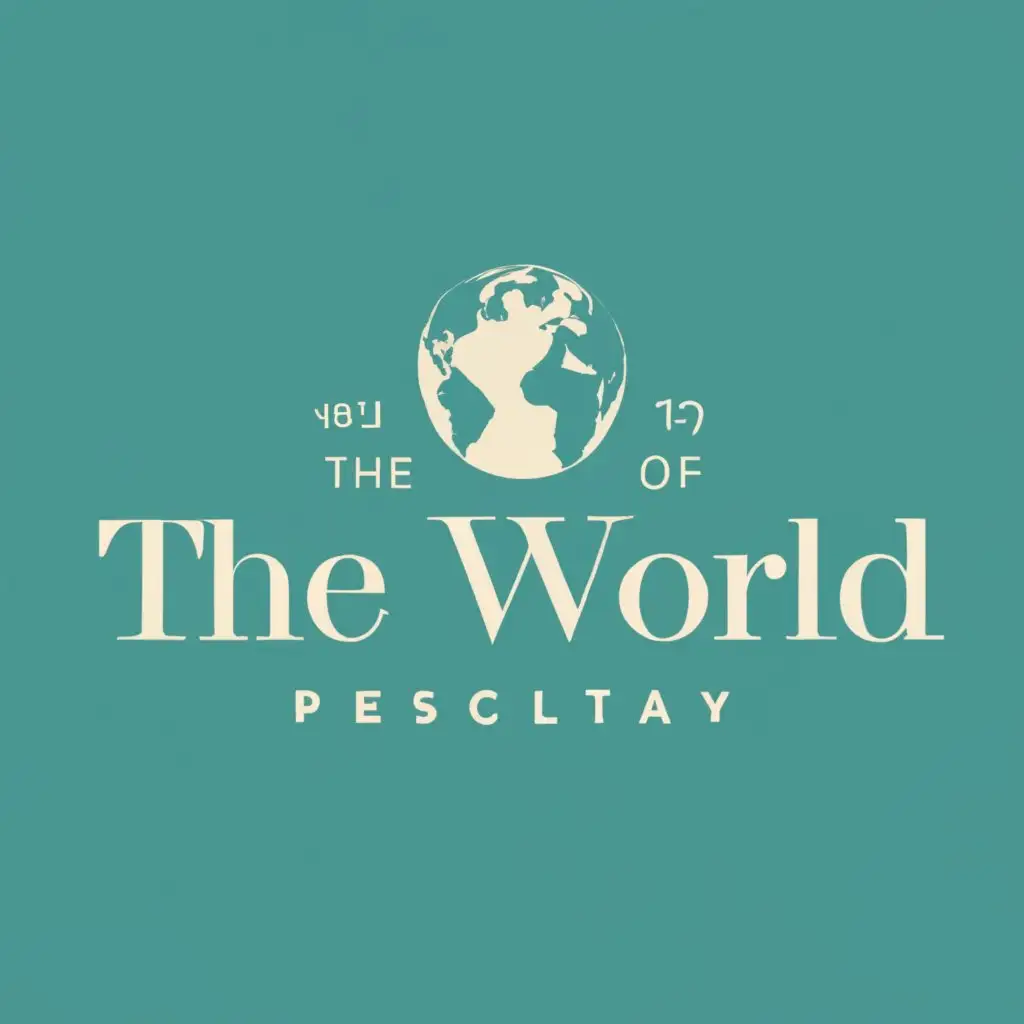 logo, symbol of a world, with the text "The world", typography, be used in journal industry