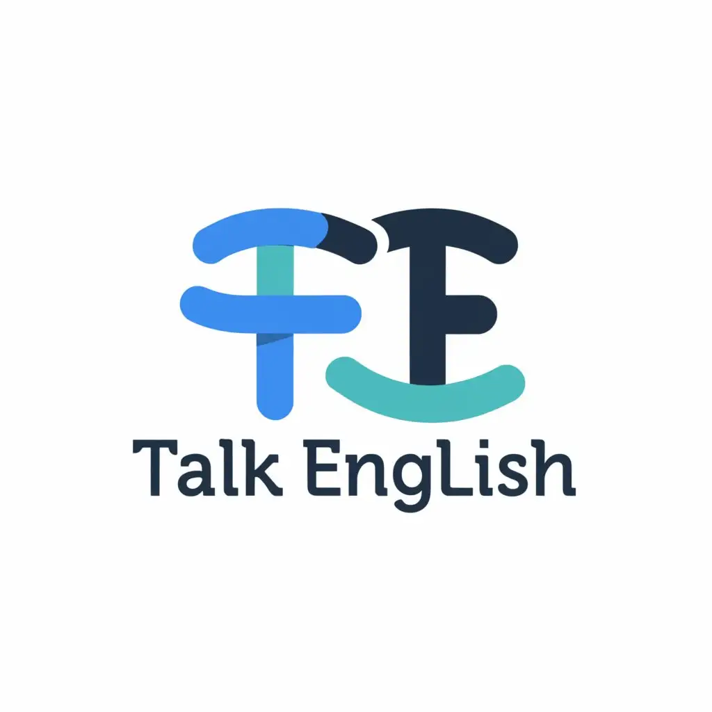 a logo design,with the text "TalkEnglish", main symbol:TE,Moderate,be used in Education industry,clear background