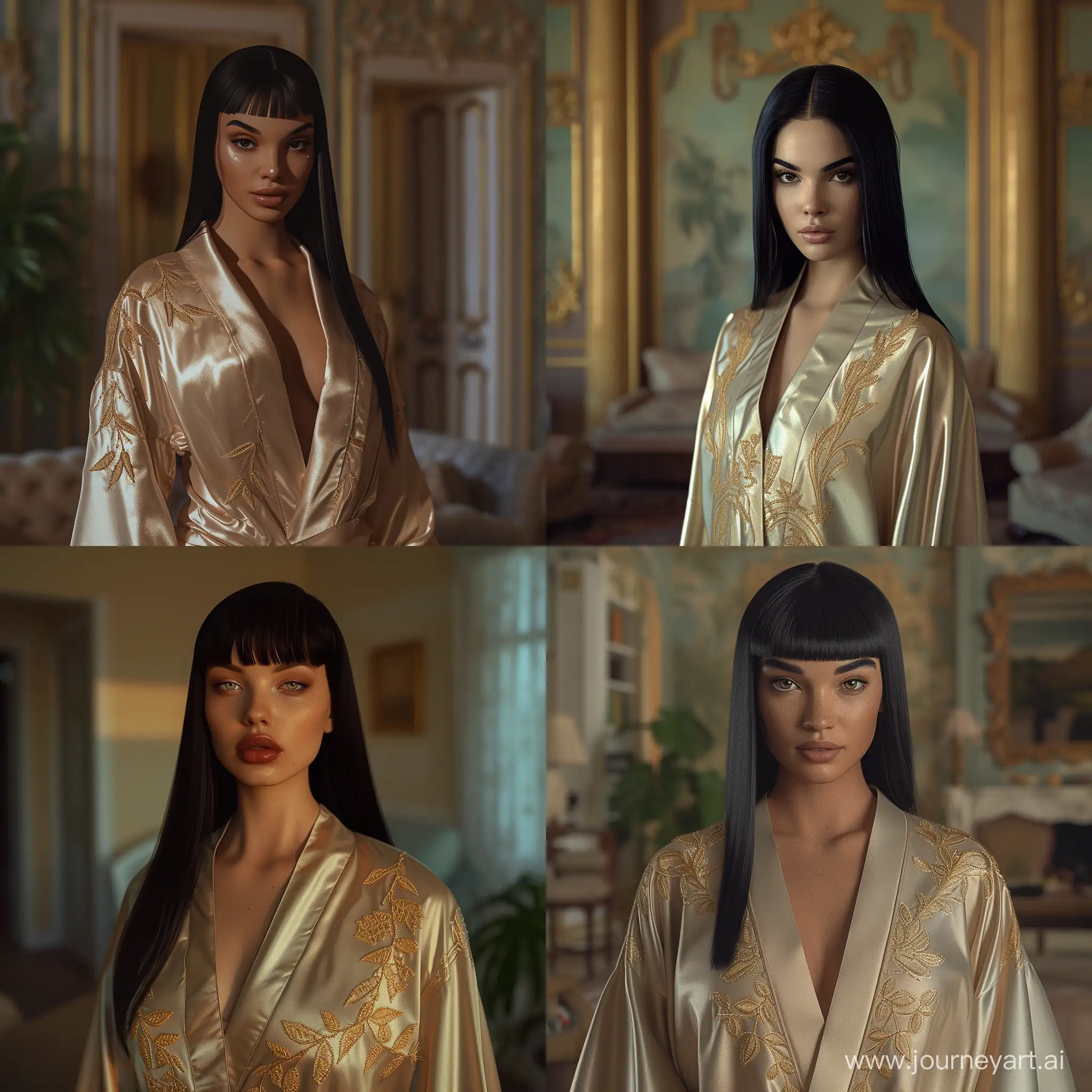 ,a very beautiful girl ((solo)) with straight black hair, with a face and body like Charley Atwell!!!!! dressed in a shiny beige robe with embroidery !!!!!! she stands against the background of the room , very detailed gold embroidery on the robe in the form of leaves is visible !!!!!!! beautiful digital images, , beautiful woman, beautiful woman, gorgeous and adorable, gorgeous, beautiful women, beauty, beautiful majestic digital art, , beautiful digital art, elegant digital painting, elegant digital art, perfect body, with, inspired by Hedi Zandt, , front light,((masterpiece)), ((best quality)) , high detail,, highest detail, ah, high detail, color, beautiful, HDR shooting, photorealistic,
