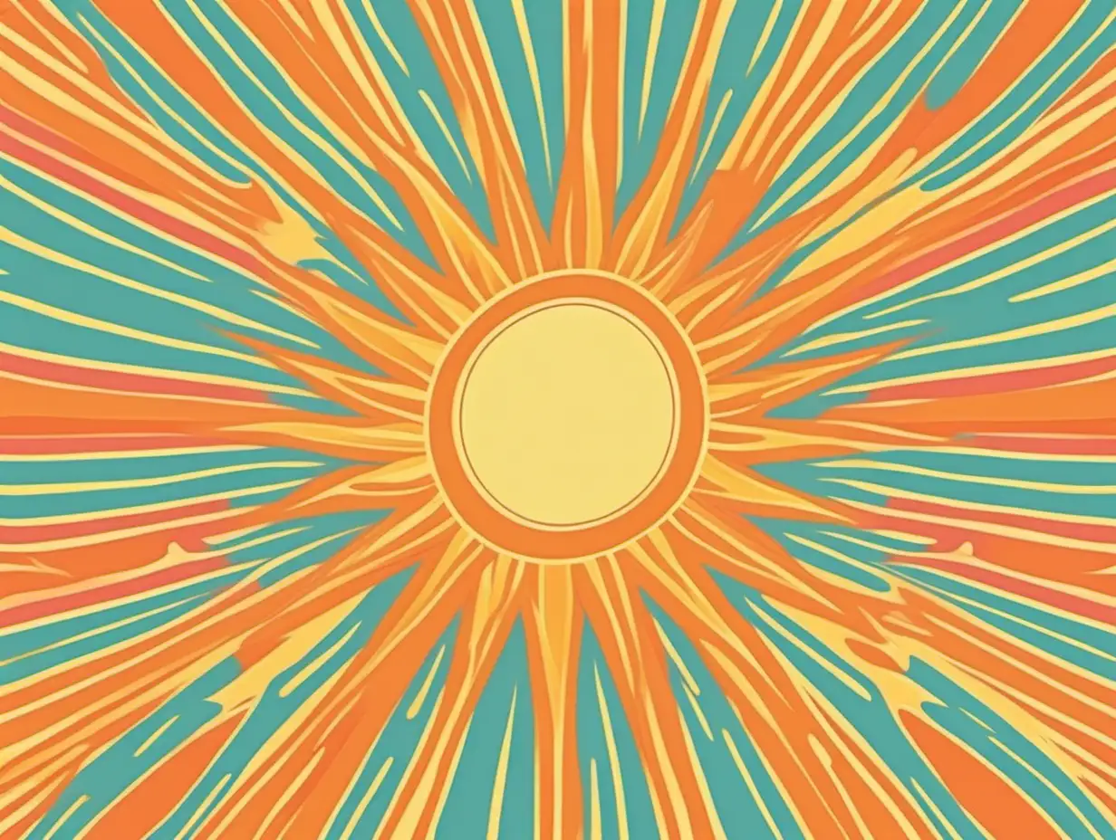 retro sun pattern in groovy style pastel colors