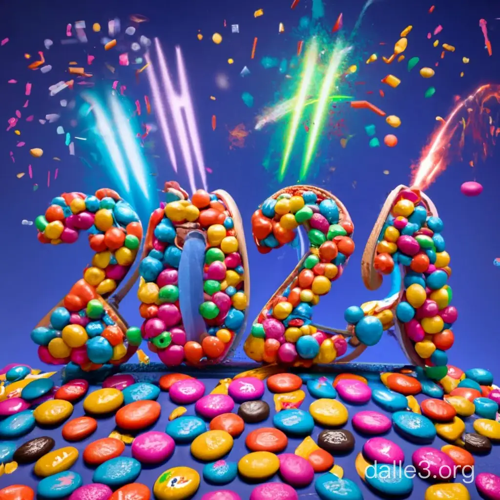 Colorful Celebration Vibrant MMs 2024 Logo Banner Fireworks and