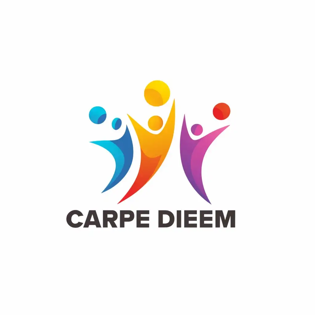 a logo design,with the text "CARPE diem", main symbol:Young people future,Moderate,be used in Education industry,clear background