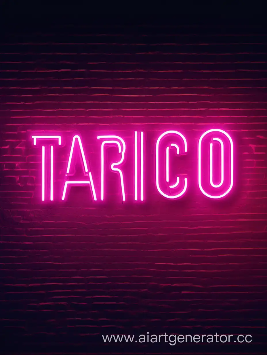 надпись "TariccO" в неоновом стиле