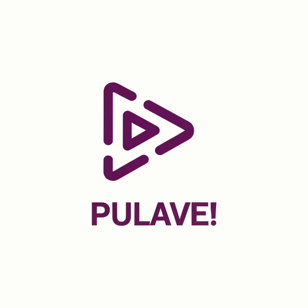 a logo design,with the text "Pulave!", main symbol:Play button with simple camera inside it,Moderate,clear background